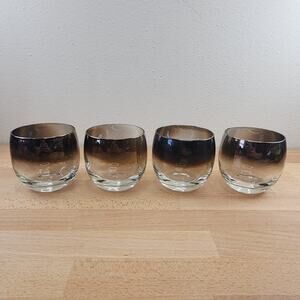 Vintage MCM Silver Fade Roly Poly Glasses- Set of 4- Dorothy Thorpe Style